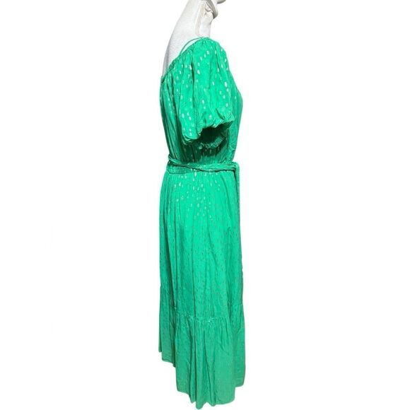 Lilly Pulitzer “Tamie Off The Shoulder”, Botanical Green Dress, Sz L - Picture 4 of 7